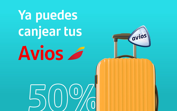 Con los Santander One Days  podrás canjear tus Avios con un 50% de descuento en la compra de billetes para volar a tu destino de España favorito.